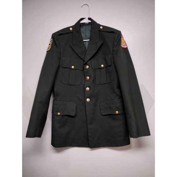 US Army JROTC army green wool blend coat 39R - Picture 1 of 14